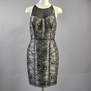 Aiden Black and Silver Lace Mini Dress (Rack8)